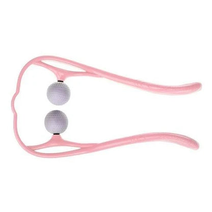 Adjustable neck massager in pink, blue, and green for deep tissue relief