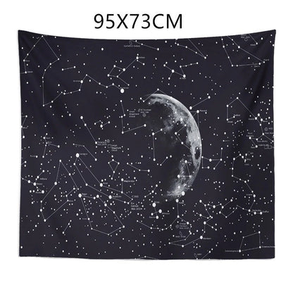 Constellation tapestry with moon pattern for bedroom decoration