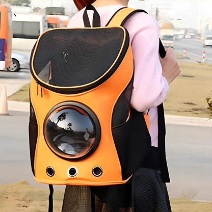 Blue Cat&Dog Astronaut Capsule Backpack, 35x36x27cm pet carrier with transparent window for secure travel