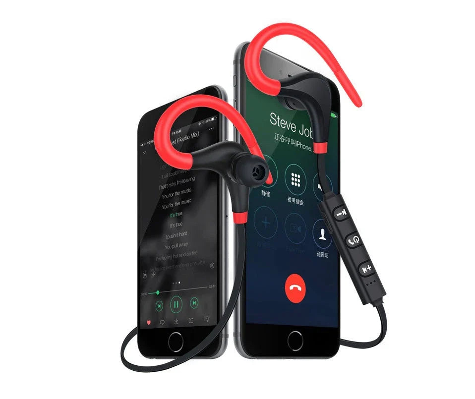 BT-01 Big Horn Sports Bluetooth Earbuds in black, red, green, and blue