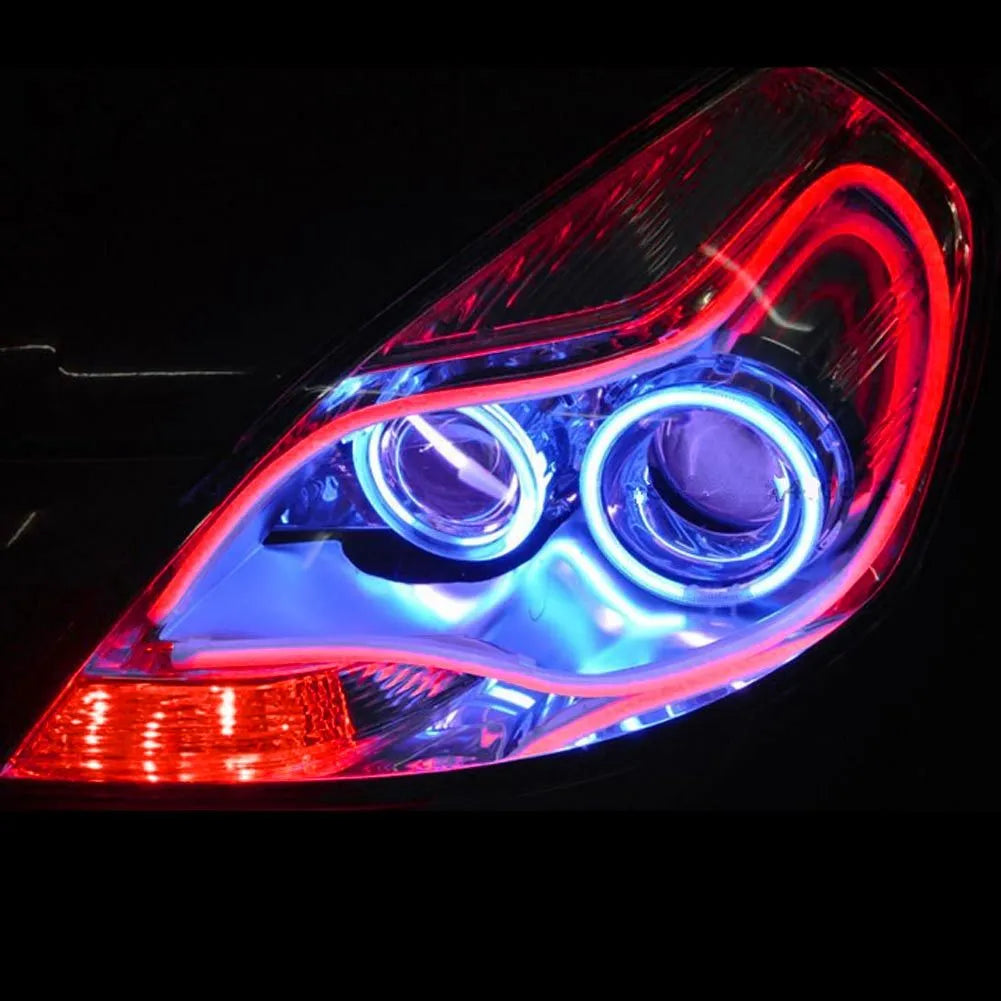 2Pcs flexible car soft tube LED strip light angel eye DRL daytime running headlight lamp 45cm 60cm