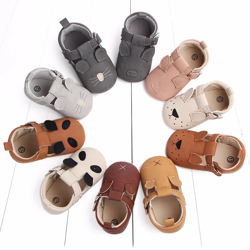 Cartoon animal baby shoes with non-slip soft bottom for spring and autumn wear