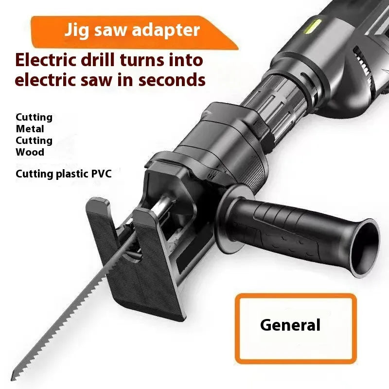 36V handheld chainsaw converter with alloy drive shaft and three saw blades for cutting