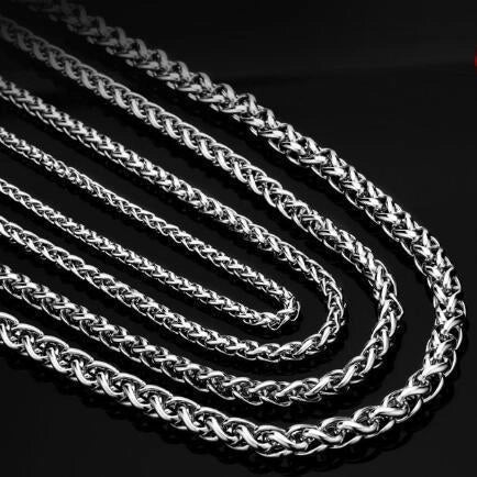 Men's stainless steel punk style chain necklace with geometric pattern