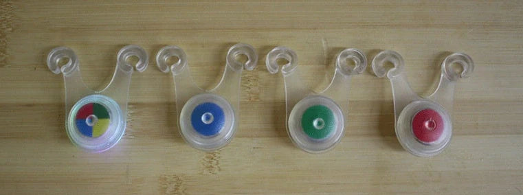 Camping safety light measuring 5.8x3.5x6cm with LED illumination and press switch