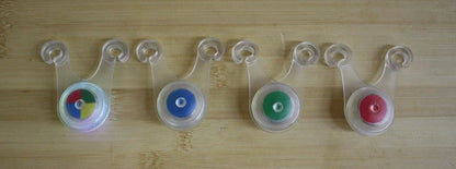 Camping safety light measuring 5.8x3.5x6cm with LED illumination and press switch