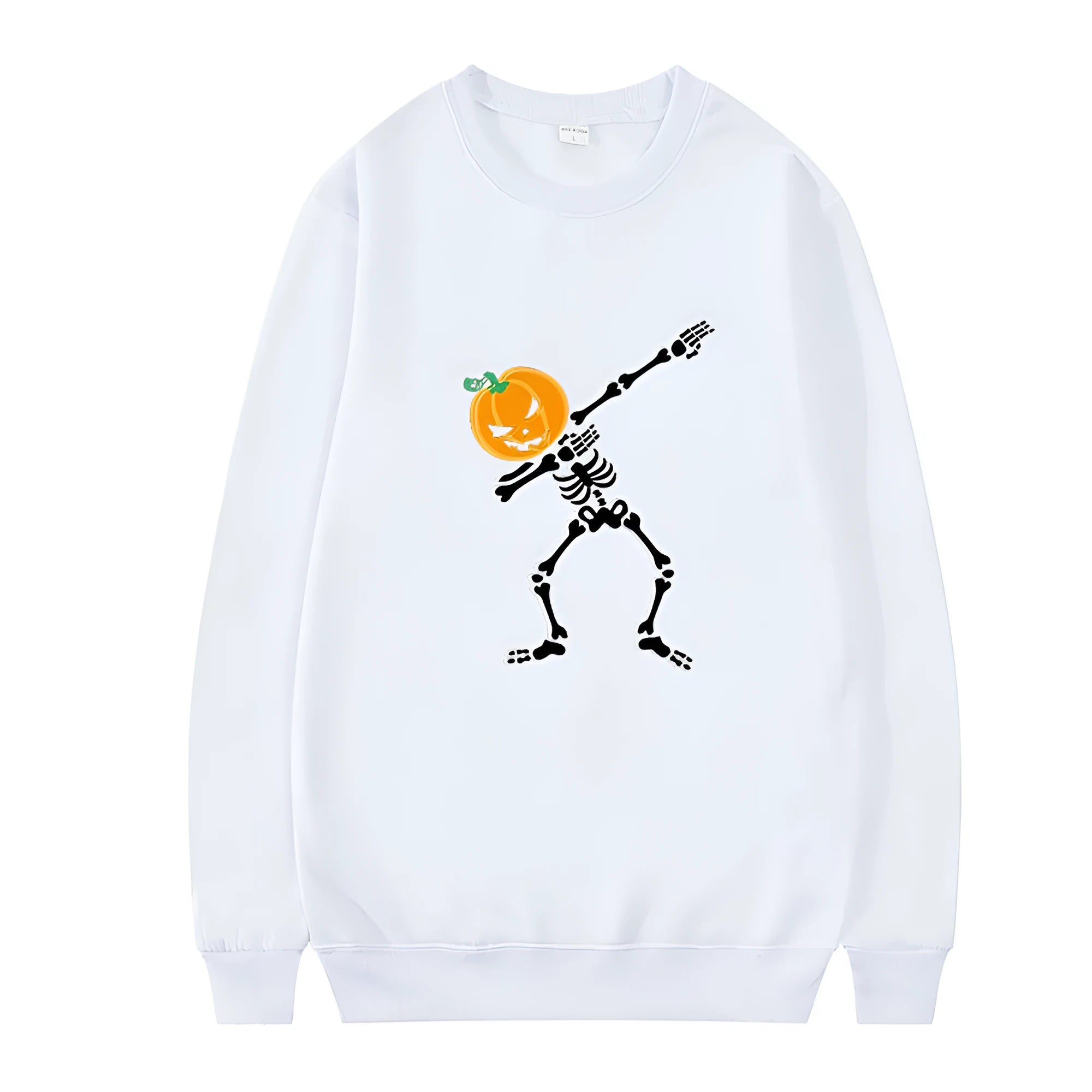 Women's printed long sleeve crew neck top in a cotton blend fabric, shown in one of five colour options.