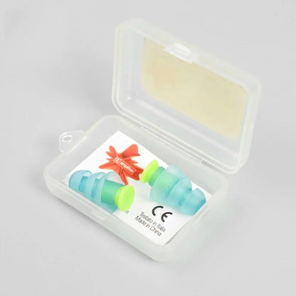 Light blue silicone anti-noise earplugs for travel noise reduction