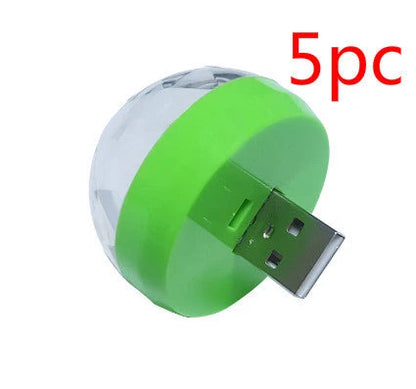 Vibrant USB-powered disco ball with automatic moving mode and sound-activated flashing, perfect for parties and celebrations