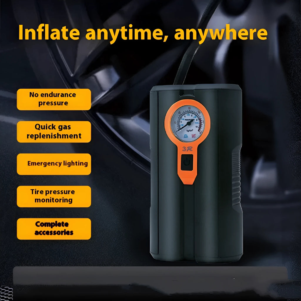 Car portable wireless digital display inflatable air pump with integrated pump and ABS metal body