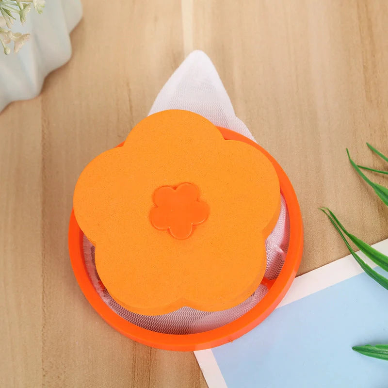 Float Filter for Washing Machine Hair Remover with flower design in various colours