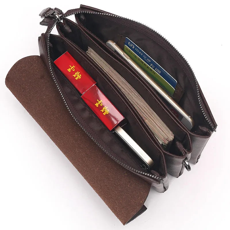 2021 Paul genuine leather man bag business hand bag men purse black colour