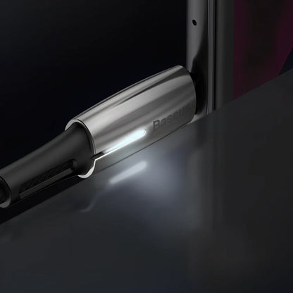 1m purple dual Type-C data cable with PD60W support for fast charging two devices