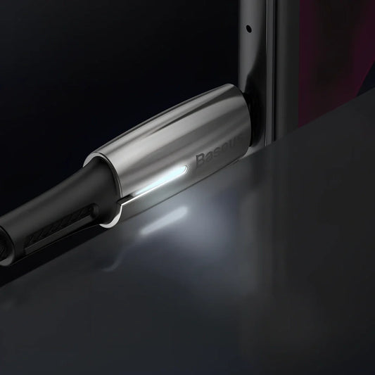 1m purple dual Type-C data cable with PD60W support for fast charging two devices