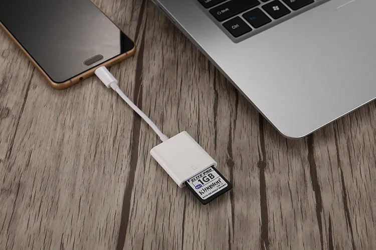 USB 2.0 SD card reader with 10cm black cable and TPE ABS housing