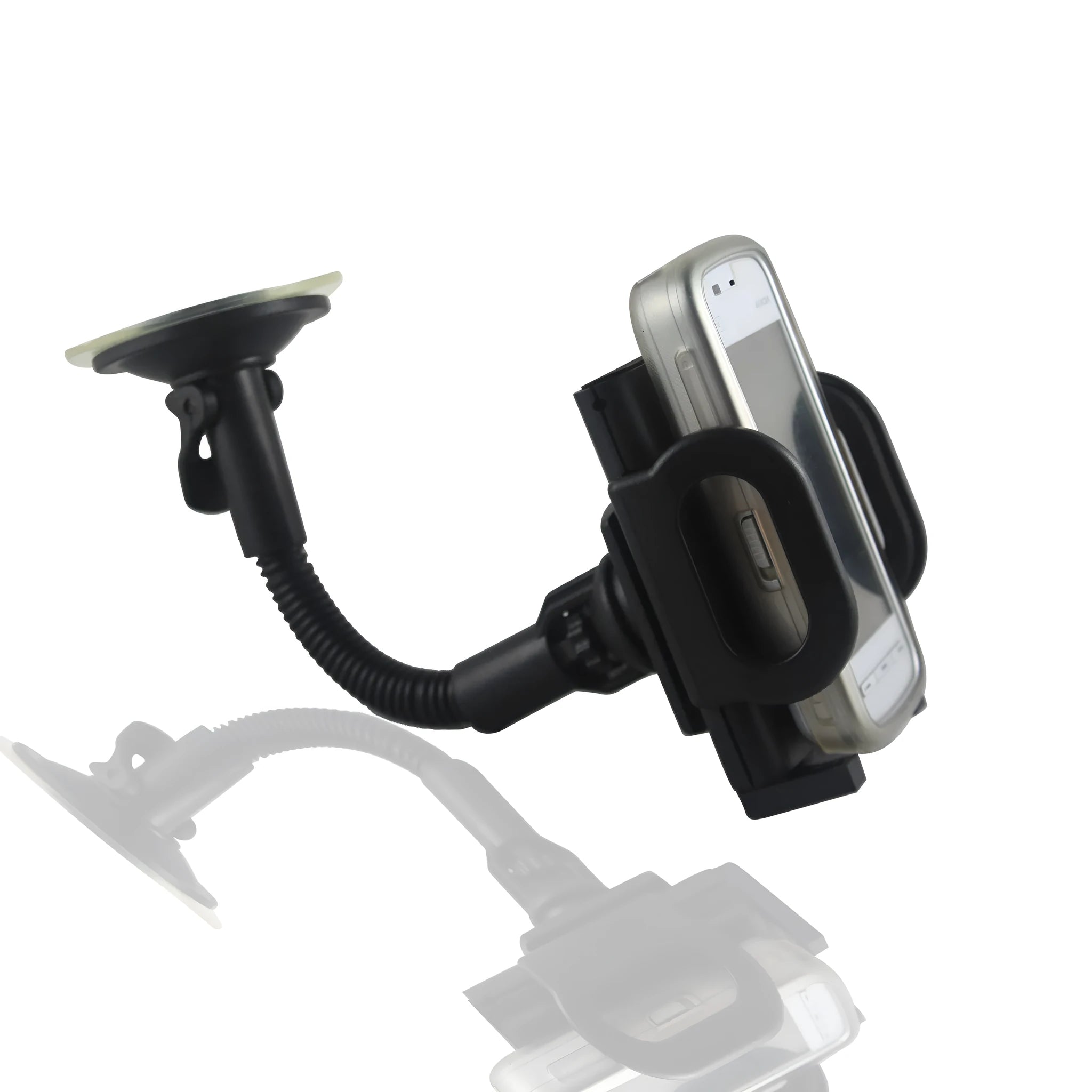 Black ABS plastic car phone holder GPS navigation stand with adjustable fixture size 45-115mm