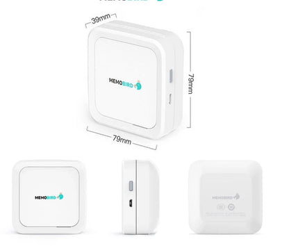 Compact Thermal Pocket Portable Bluetooth Printer with white and pink options