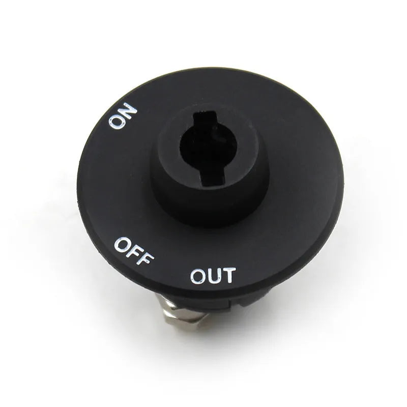 Car yacht RV battery switch with detachable red knob, 50A 100A 200A ratings, plastic body