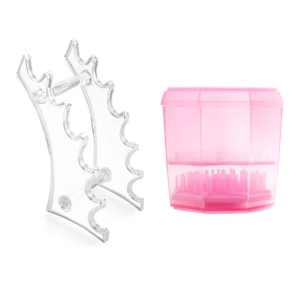 14-hole makeup brush holder in various colours for organizing and drying brushes