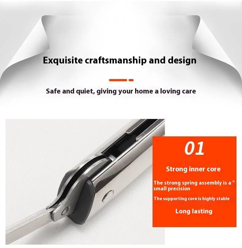 Cold rolled steel flap-up door support rod in natural stainless steel finish.