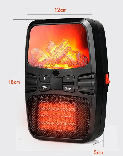 1000W portable electric heater with remote control and safety features