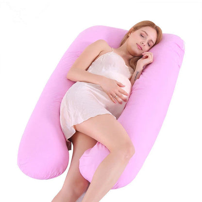 U-shape pregnancy pillow with removable pure cotton cover for support and comfort