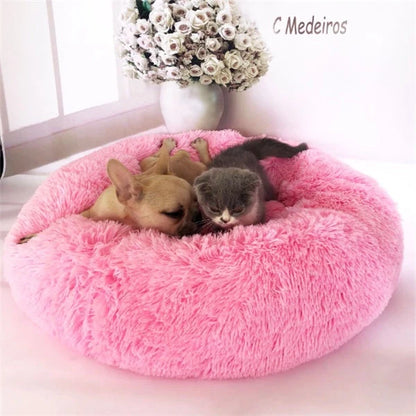 Round long hairy cat mattress in various colours and sizes for pet comfort
