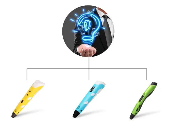 Plastic 3D printing pen 18cm long in black for 3D painting and graffiti