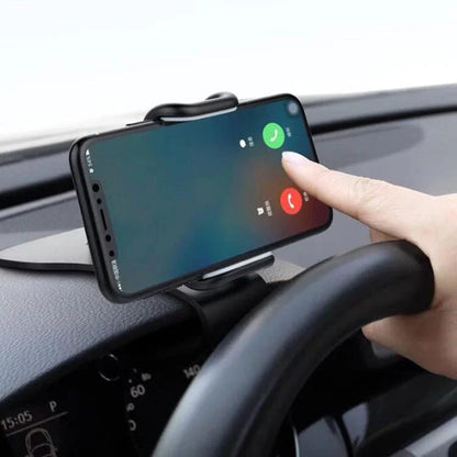 Versatile car phone mount with 360-degree rotation, designed for secure and hands-free smartphone use while driving