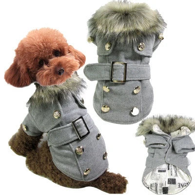Wool blend dog coat for small breeds in multiple colours