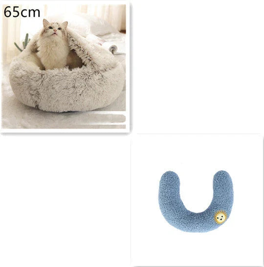 Warm plush pet bed for cats and dogs in various colours and sizes