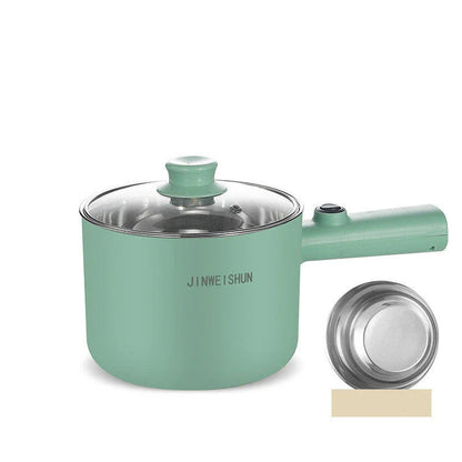Compact electric hot pot with stainless steel construction, nonstick interior, and versatile cooking functions