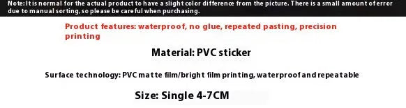Pack of 50 sheets of colourful fresh candy small object waterproof decorative stickers.