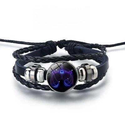 12 Constellations Luminous Bracelet glowing in the dark with punk style design