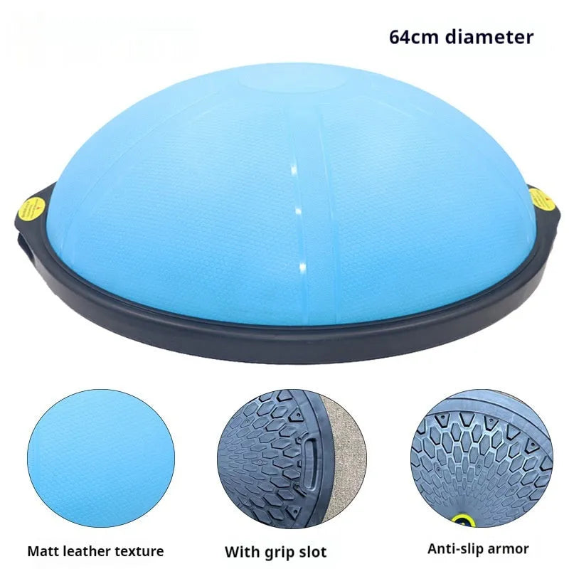 46cm glossy wave speed ball yoga balance ball in blue on white background