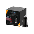 Black portable car snow melting tool and deicer charger showing compact size.