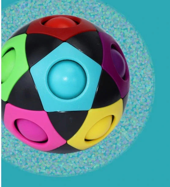 Colorful Decompression Soccer Ball with 12-hole design, a vibrant intellectual toy for children's playtime and development