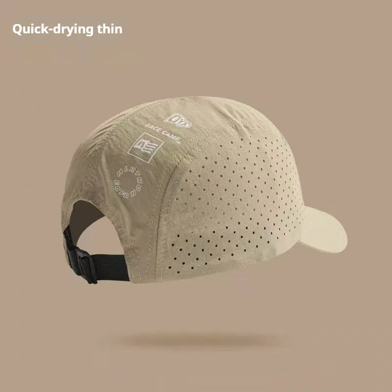 Men's purple breathable mesh baseball cap with adjustable strap and dome crown.