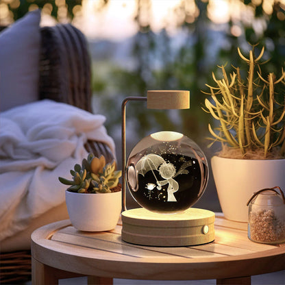 Dazzling crystal ball nightlight with captivating cosmic designs, creating a warm, soothing ambiance in your home