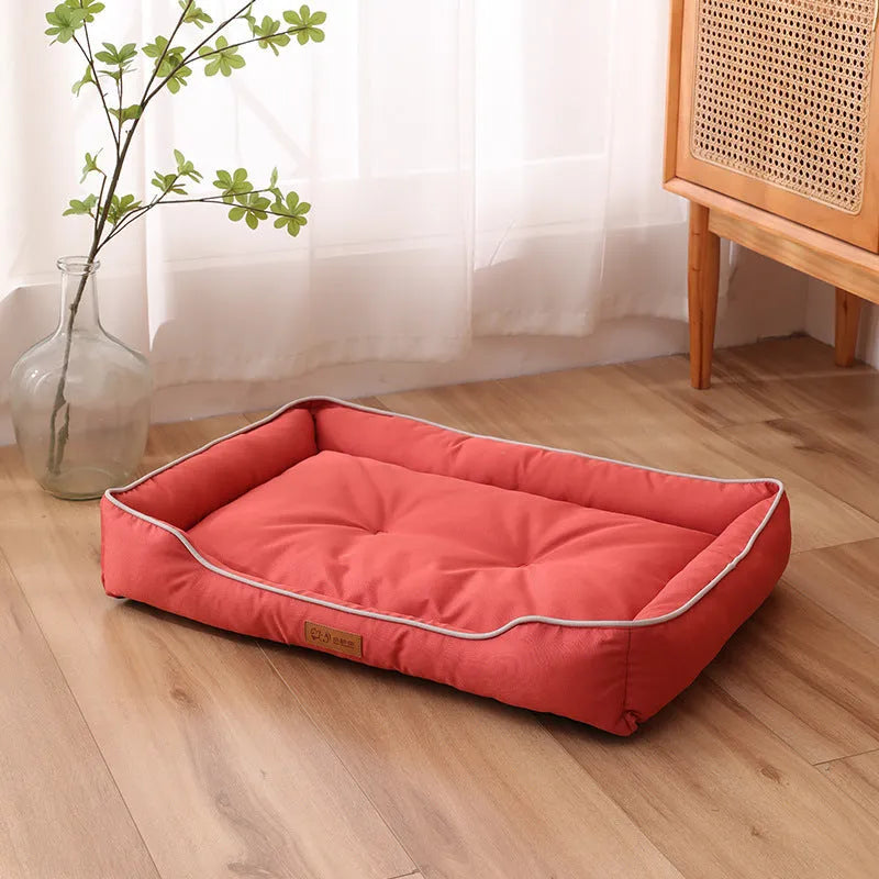 Scratch-resistant waterproof dog sofa bed in grey green blue or red colours with five size options