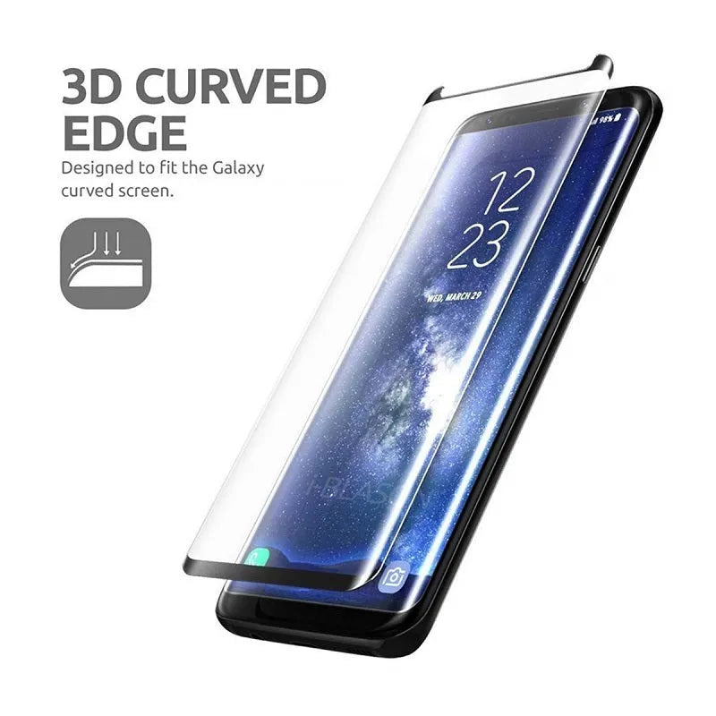 Tempered glass screen protector for Samsung Galaxy smartphones with anti-fingerprint coating