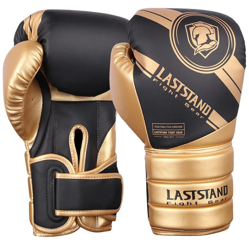 Professional PU boxing gloves for Sanda and combat training in multiple weight and colour options.