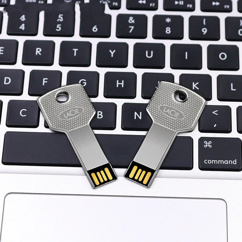 White metal USB 2.0 flash drive ultra-thin waterproof conjoined design 47.5 x 13.5 x 4.5 mm