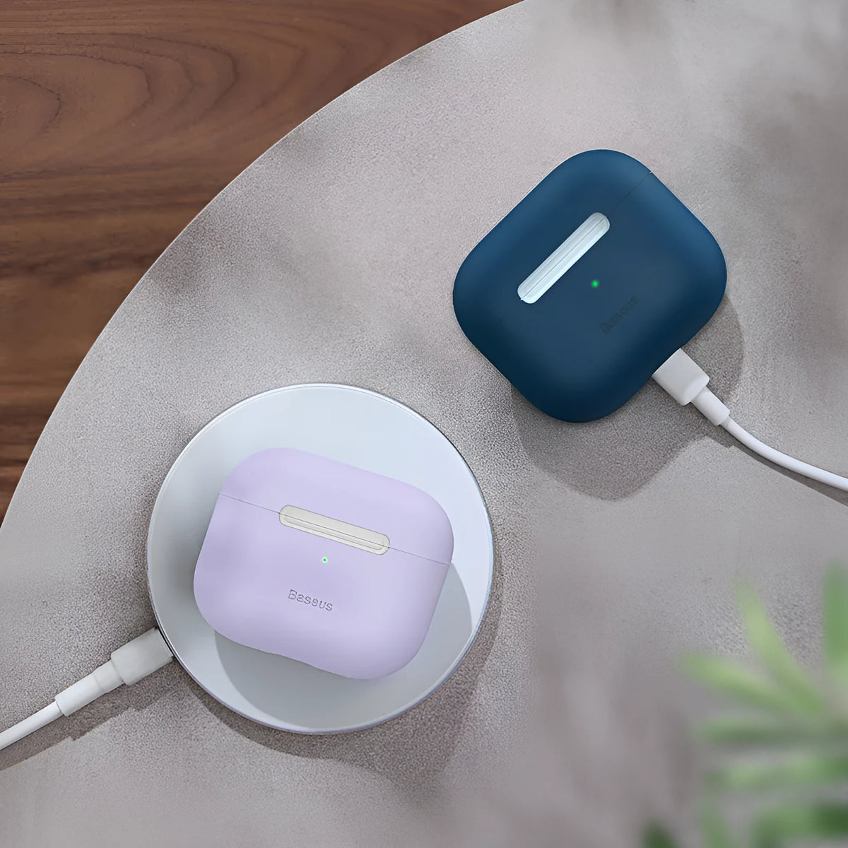 Baseus Super Thin Silica Gel Case For AirPods Pro - ultra thin 0.8mm silicone sleeve in blue and purple