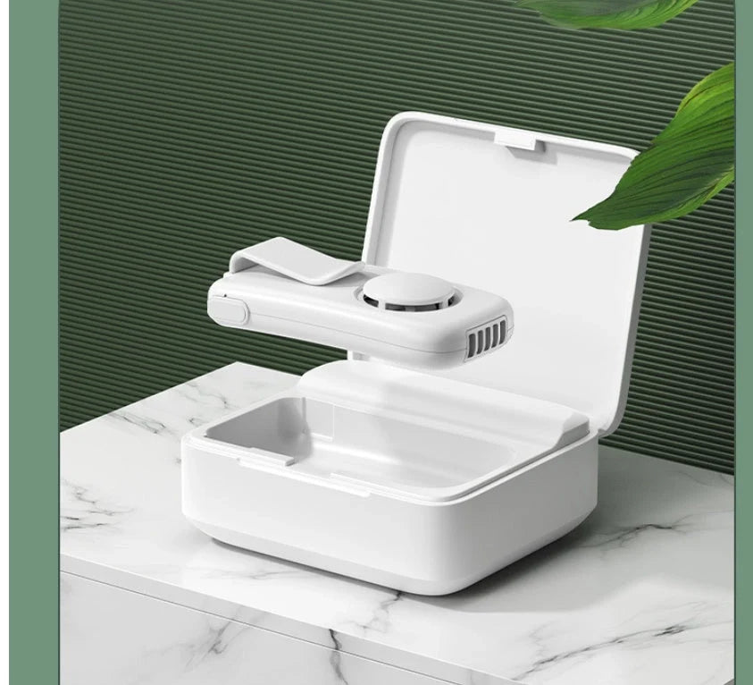 Mini Outdoor Portable Breathable Heat Cooling Silent Mask Fan with Charging Box