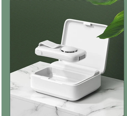 Mini Outdoor Portable Breathable Heat Cooling Silent Mask Fan with Charging Box