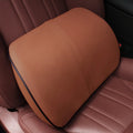 Memory foam car cushion in leather with cotton filler for headrest or lumbar support