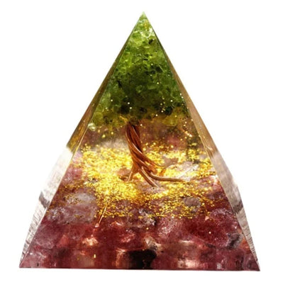 6CM Pyramid Decoration Natural Crystal Gravel Energy Tower in crystal epoxy resin