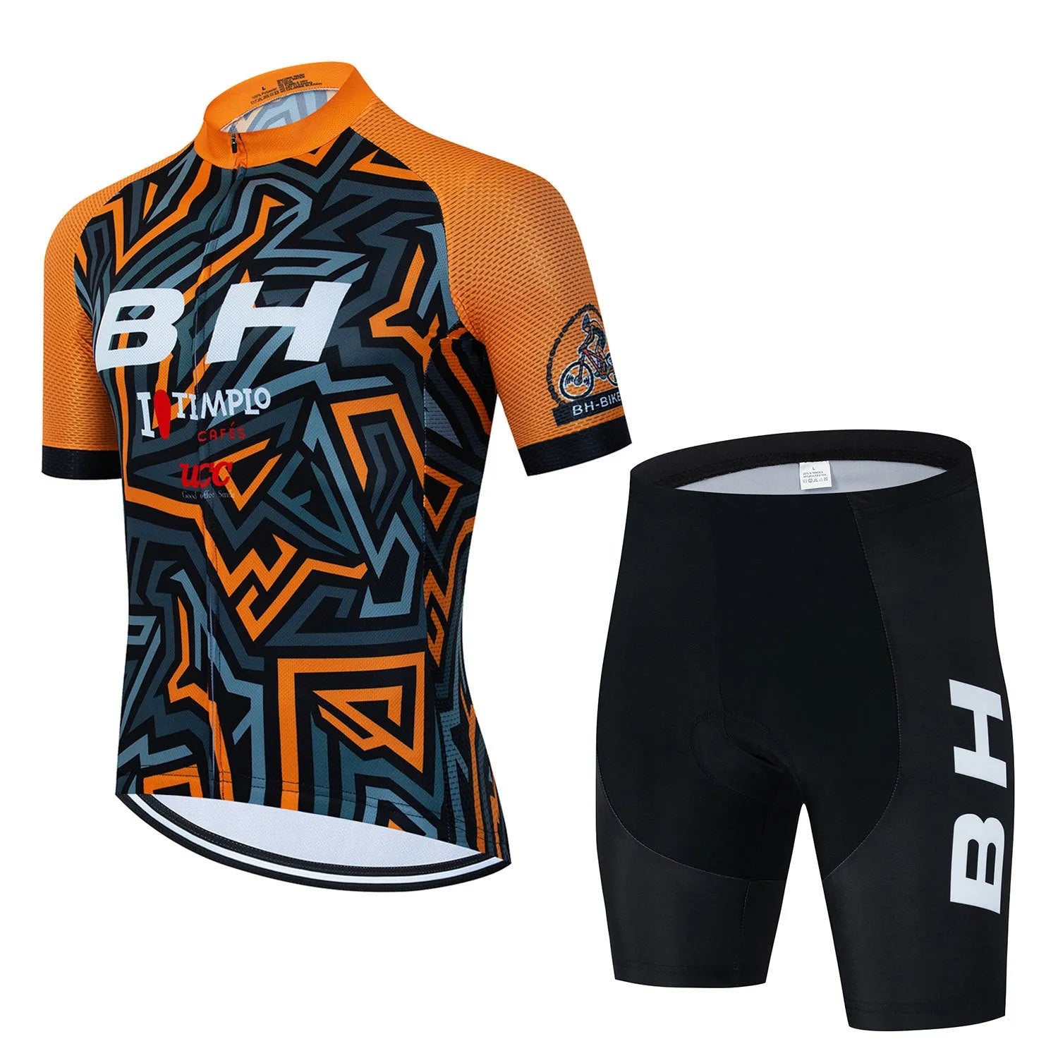 BH Men's Short Sleeve Riding Sweatshirt Suit quick-dry breathable mesh fabric cycling running hiking set