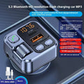 Car Bluetooth receiver and fast charger with LED display for vehicle audio streaming and device charging